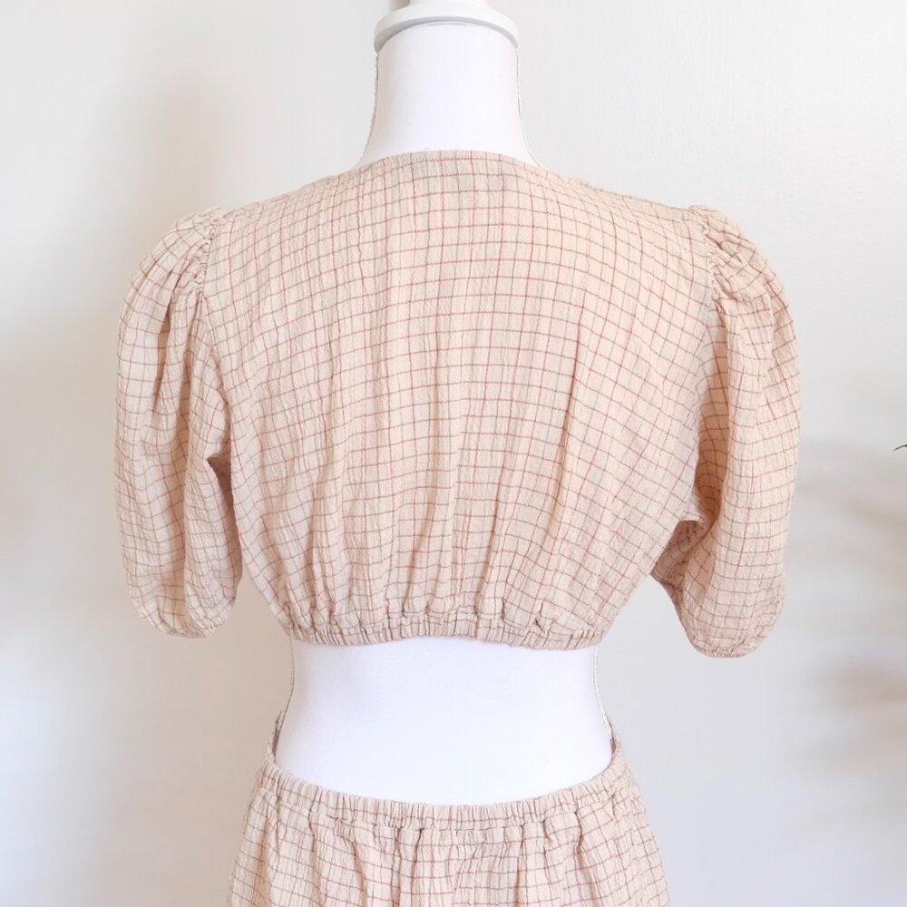 🌸 Cute Coord style Zara Summer Dress - Check with Puff Sleeves and Low Back 🌸 - Picture 4 of 9